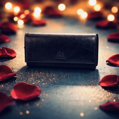 Portfel granatowo-czerwony Vittorini