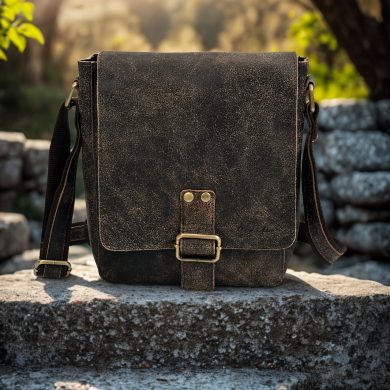 Mała torebka męska skóra crackle