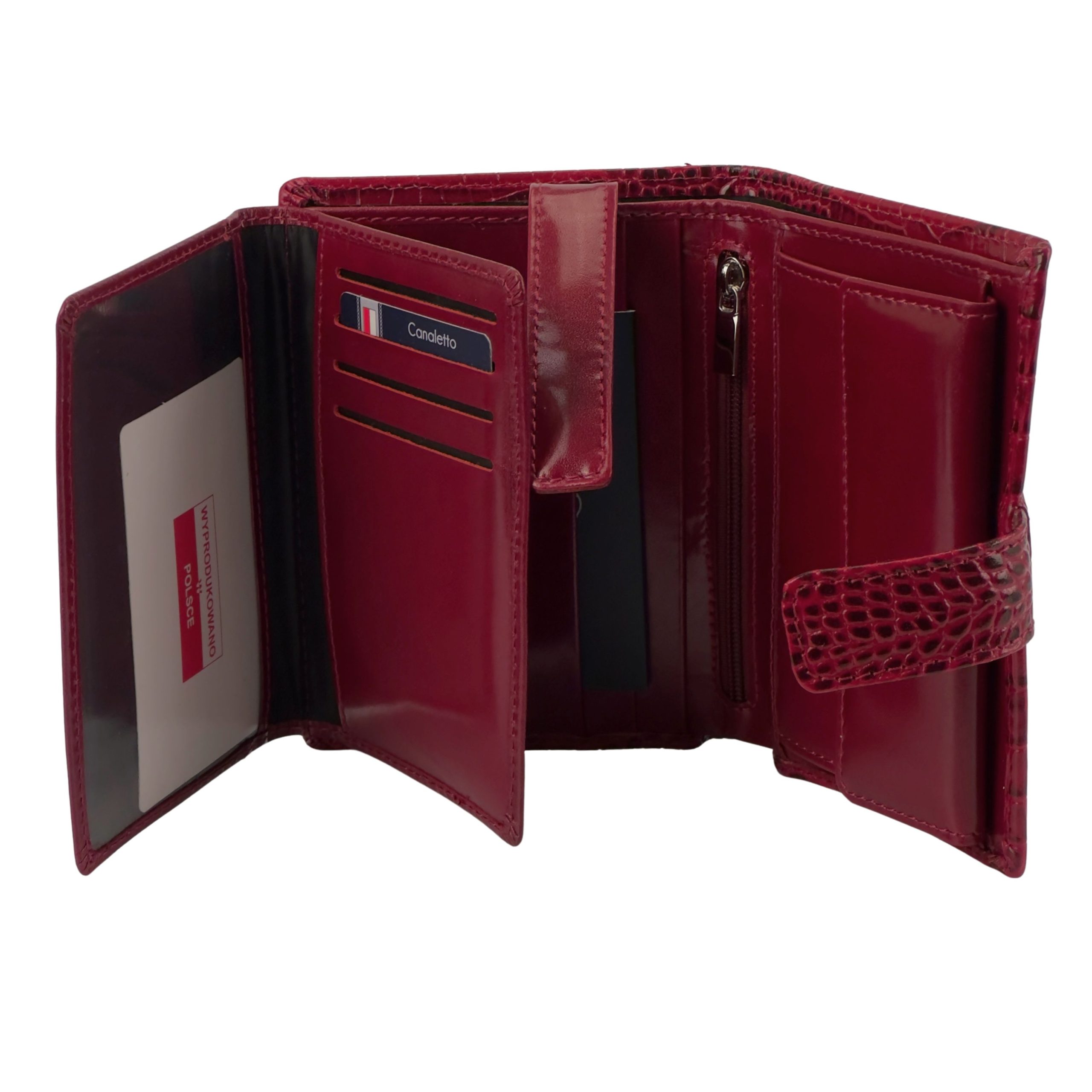 Portfel damski pionowy czerwony - obrazek 3