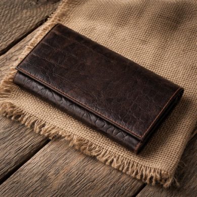 Portfel damski Vittorini brązowy krokodyl z wnętrzem naturale