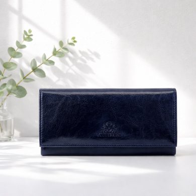 Portfel damski Vittorini duży granatowo-czerwony