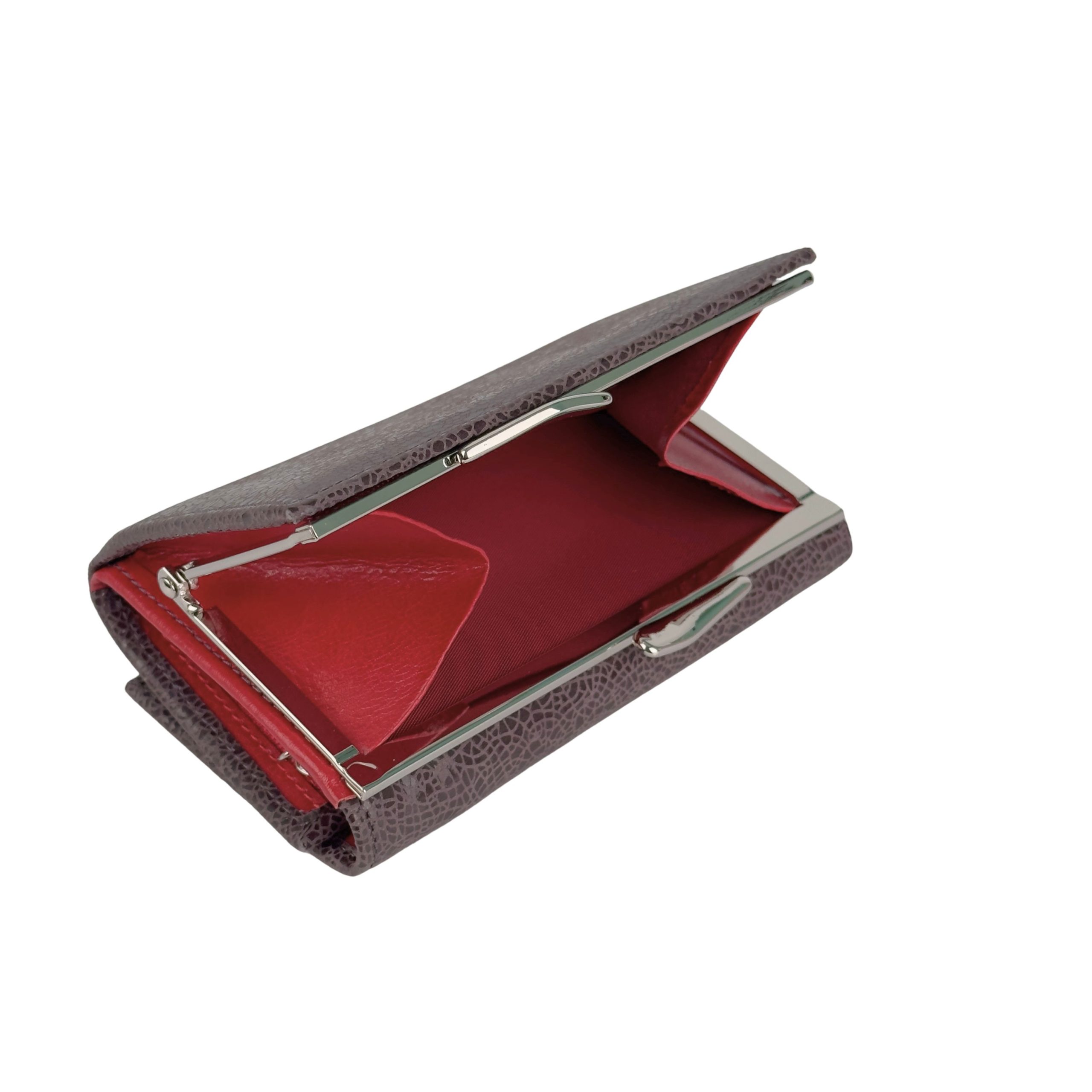 Portfel damski cappuccino z czerwonym środkiem - obrazek 4