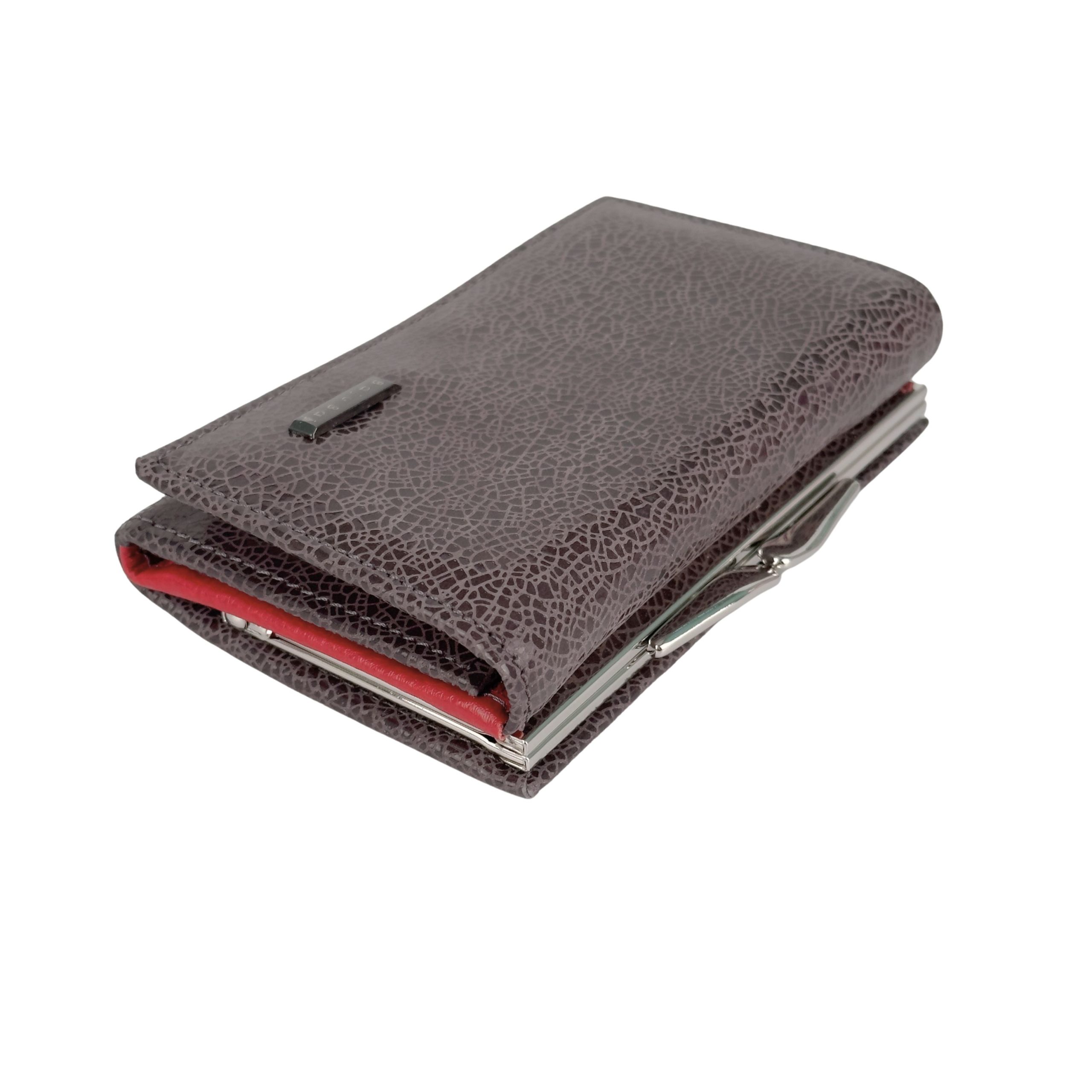 Portfel damski cappuccino z czerwonym środkiem - obrazek 7