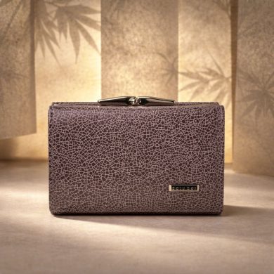 Portfel damski cappuccino z czerwonym środkiem