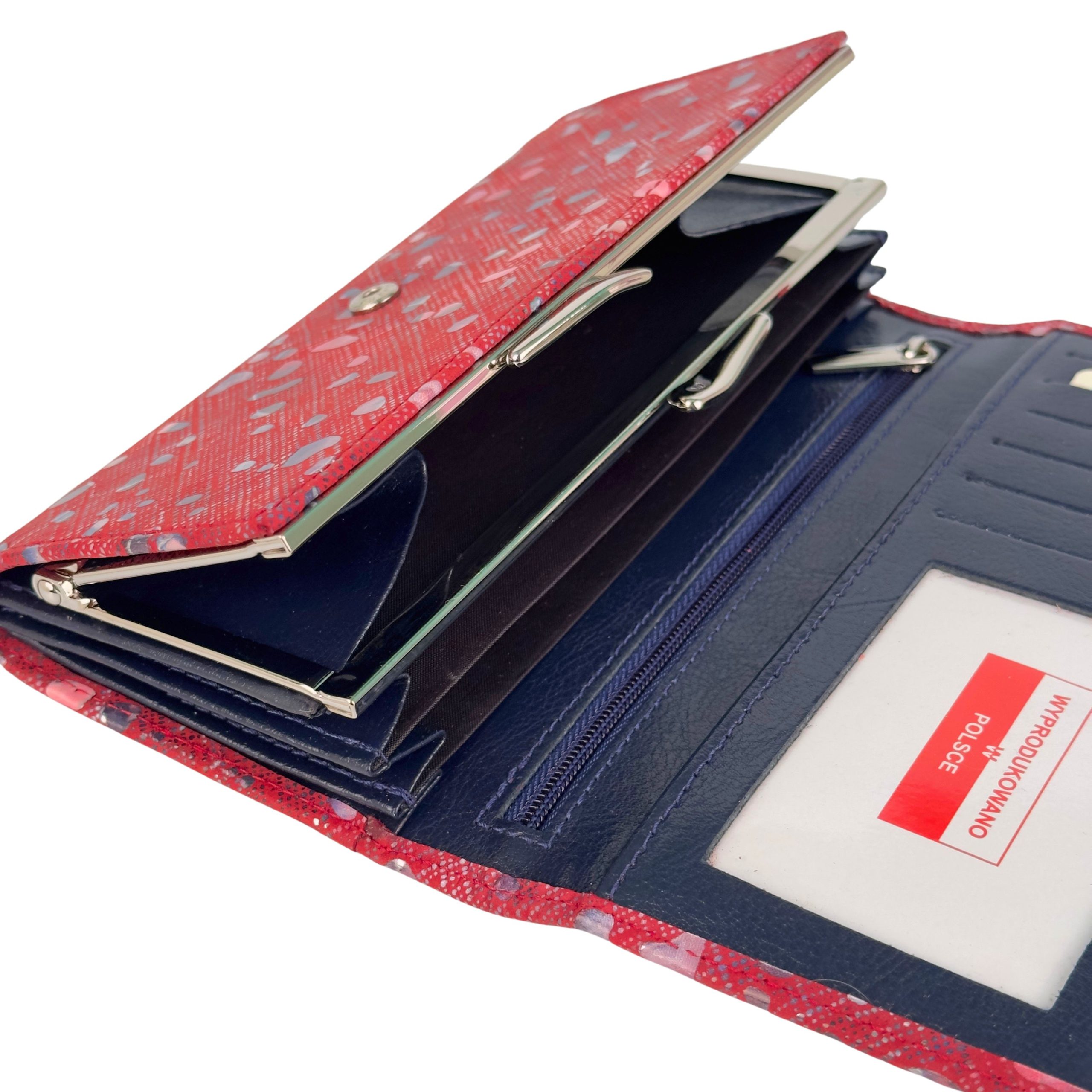 Portfel damski artystyczny wzór granatowy środek - obrazek 7