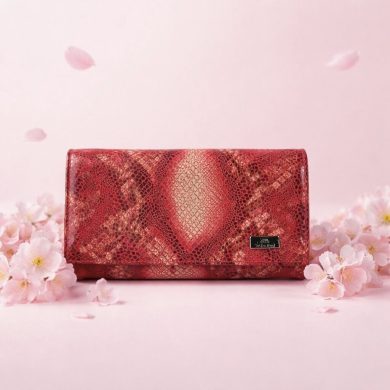 Portfel damski czerwień motyw węża