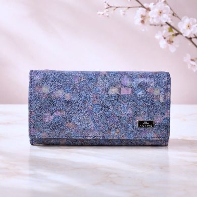 Portfel damski mozaikowy wzór granatowe wnętrze