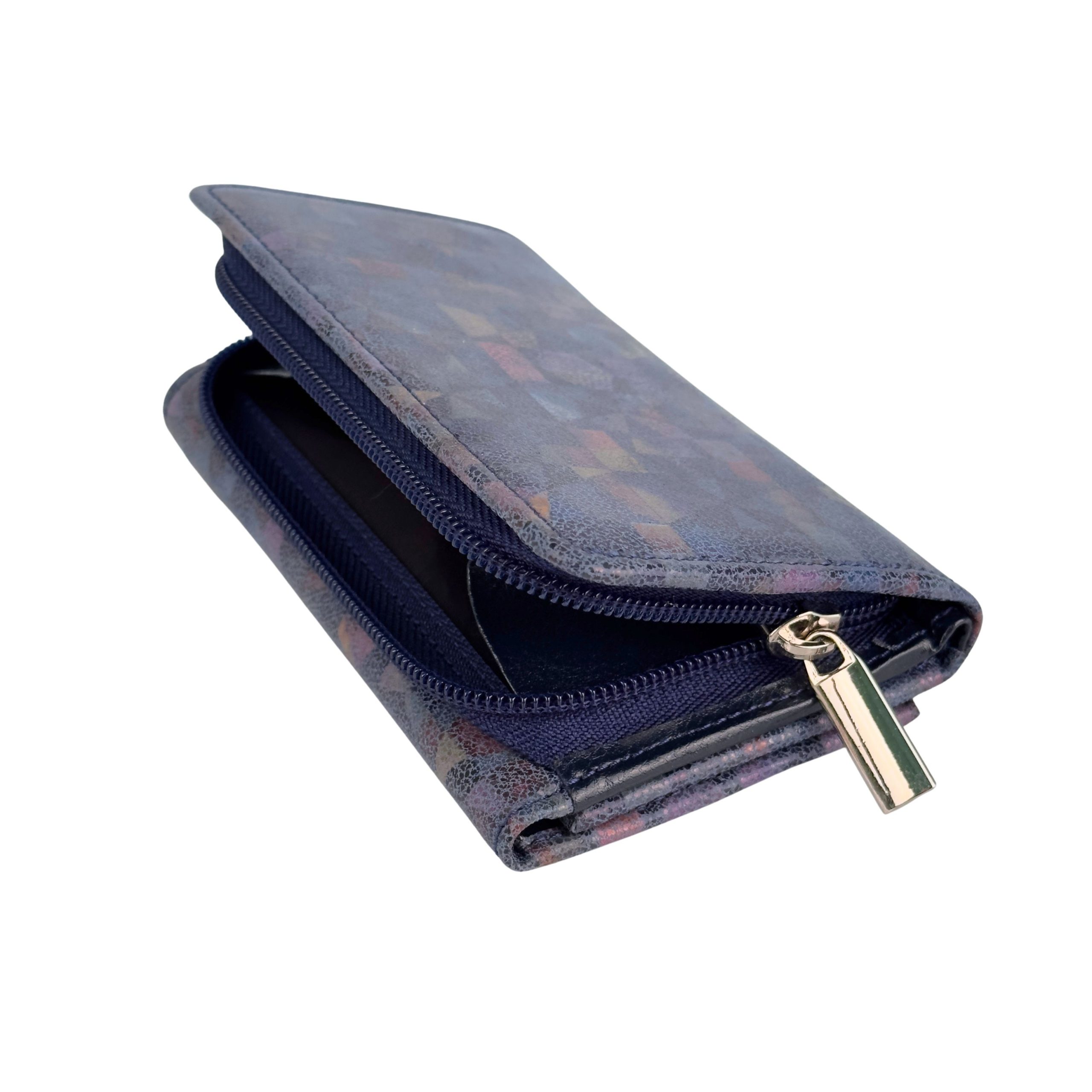 Portfel damski niebieski geometryczne wzory - obrazek 4