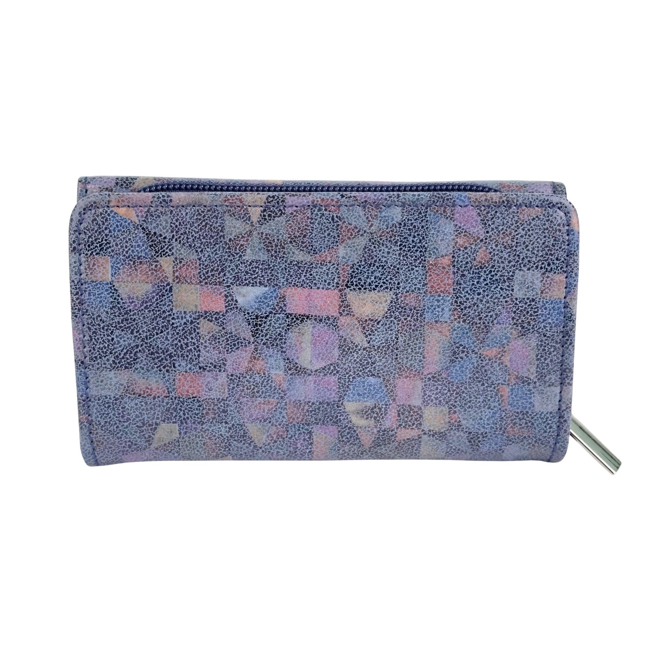Portfel damski niebieski geometryczne wzory - obrazek 5