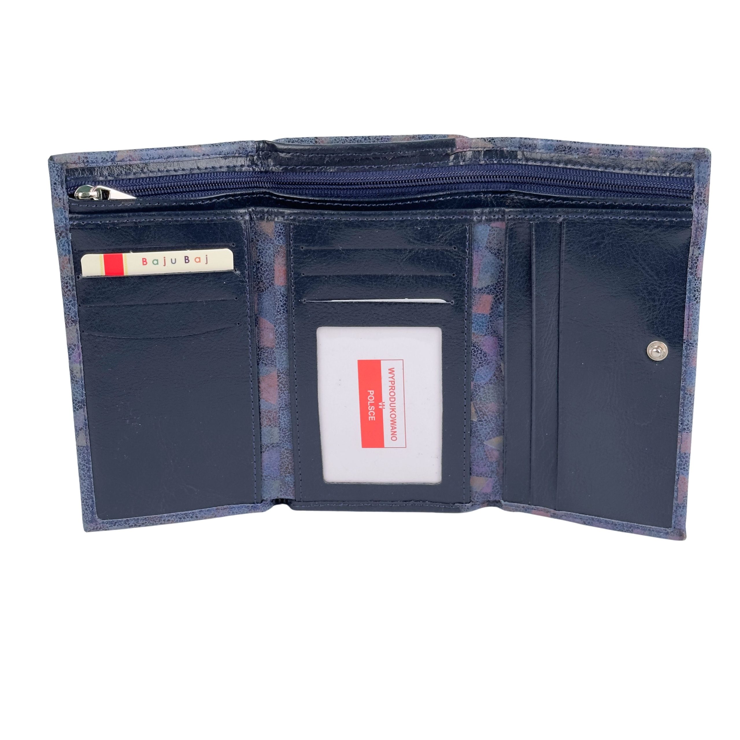 Portfel damski niebieski geometryczne wzory - obrazek 2