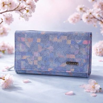 Portfel damski niebieski geometryczne wzory