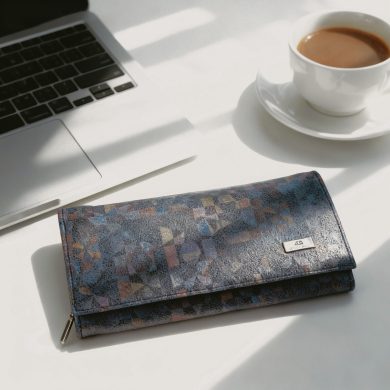Portfel damski "błękitna mozaika" duży