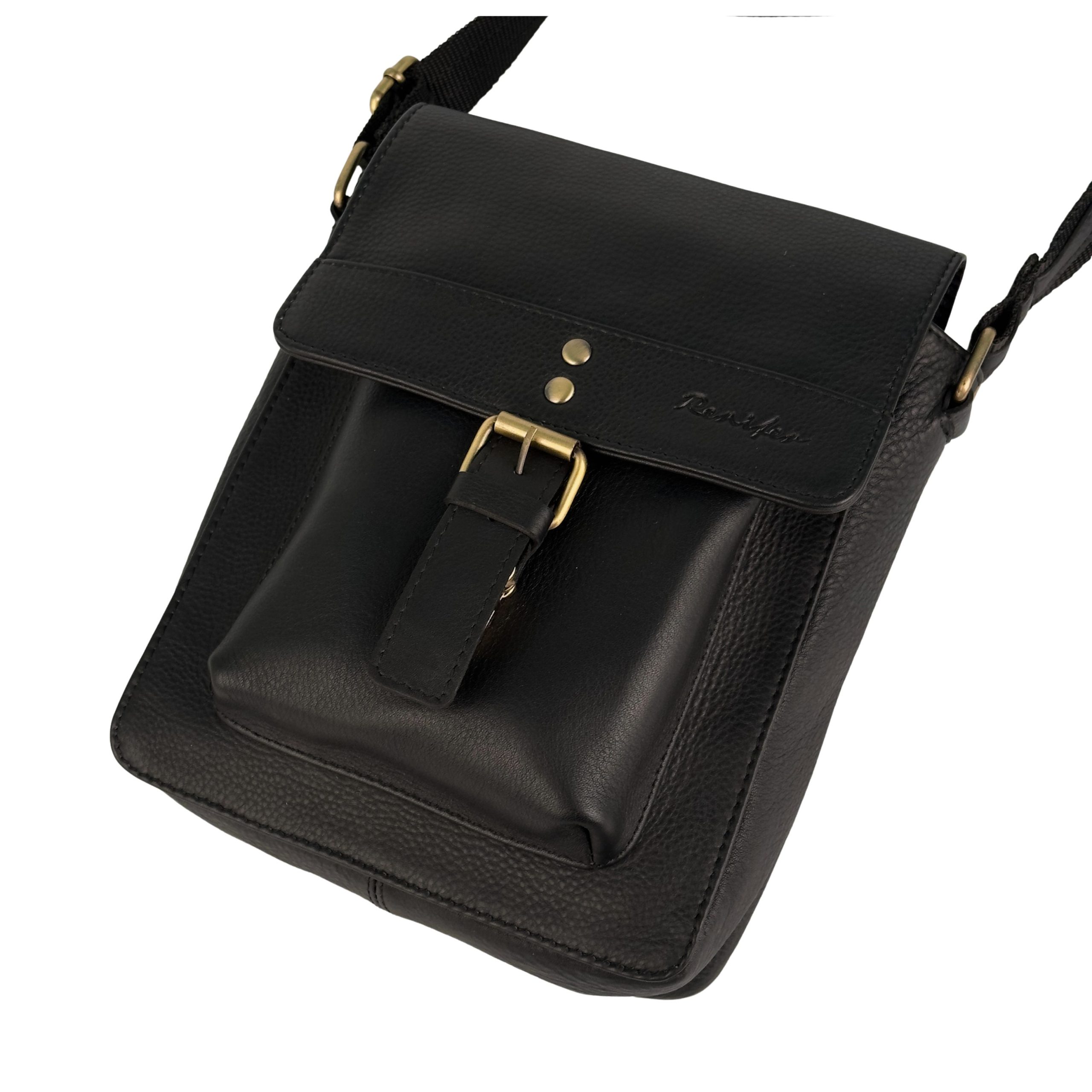 Torebka mała męska crossbody czarna - obrazek 4