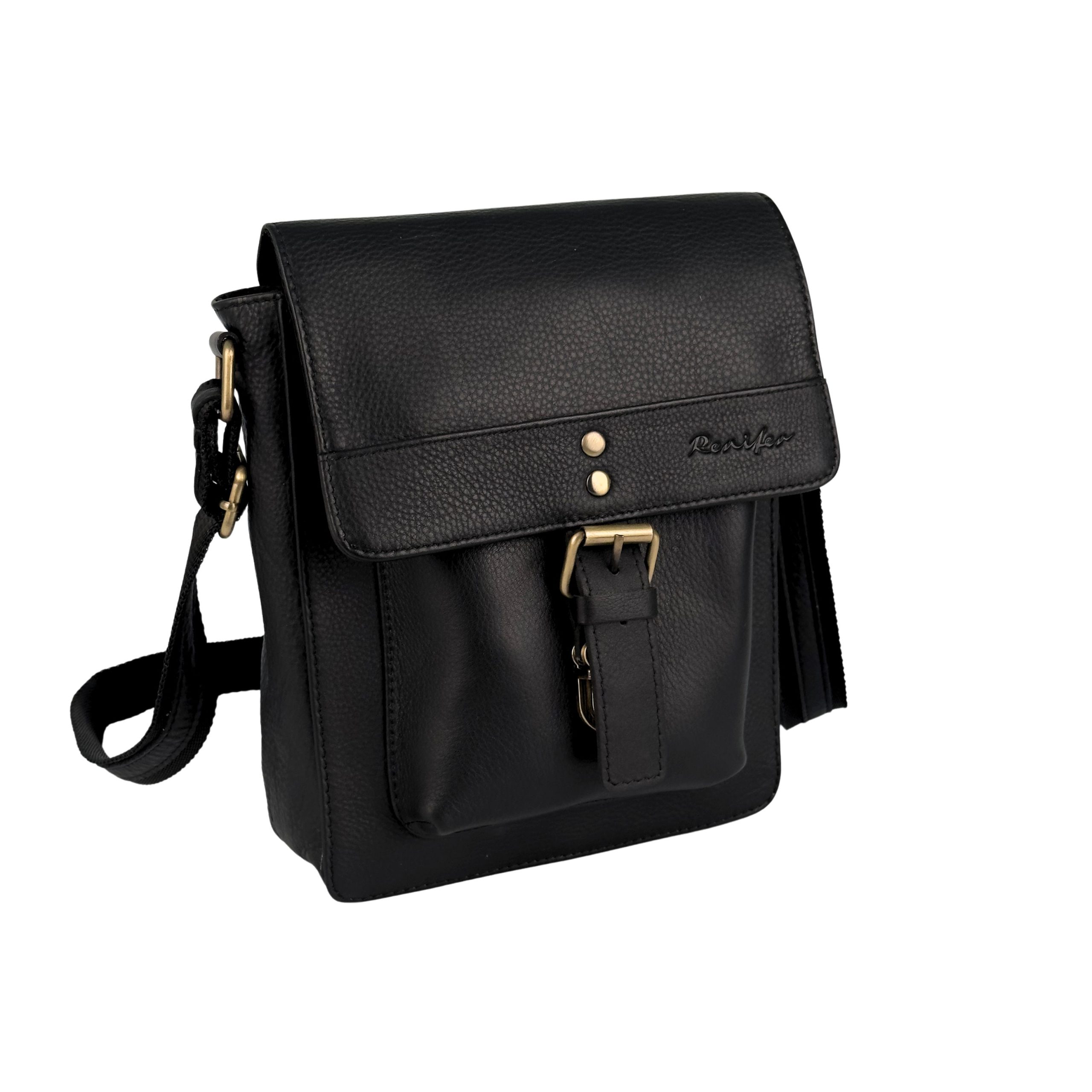 Torebka mała męska crossbody czarna - obrazek 5