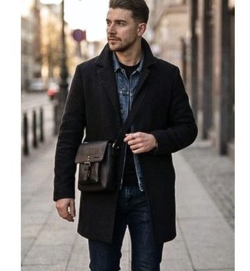 Torebka mała męska crossbody czarna