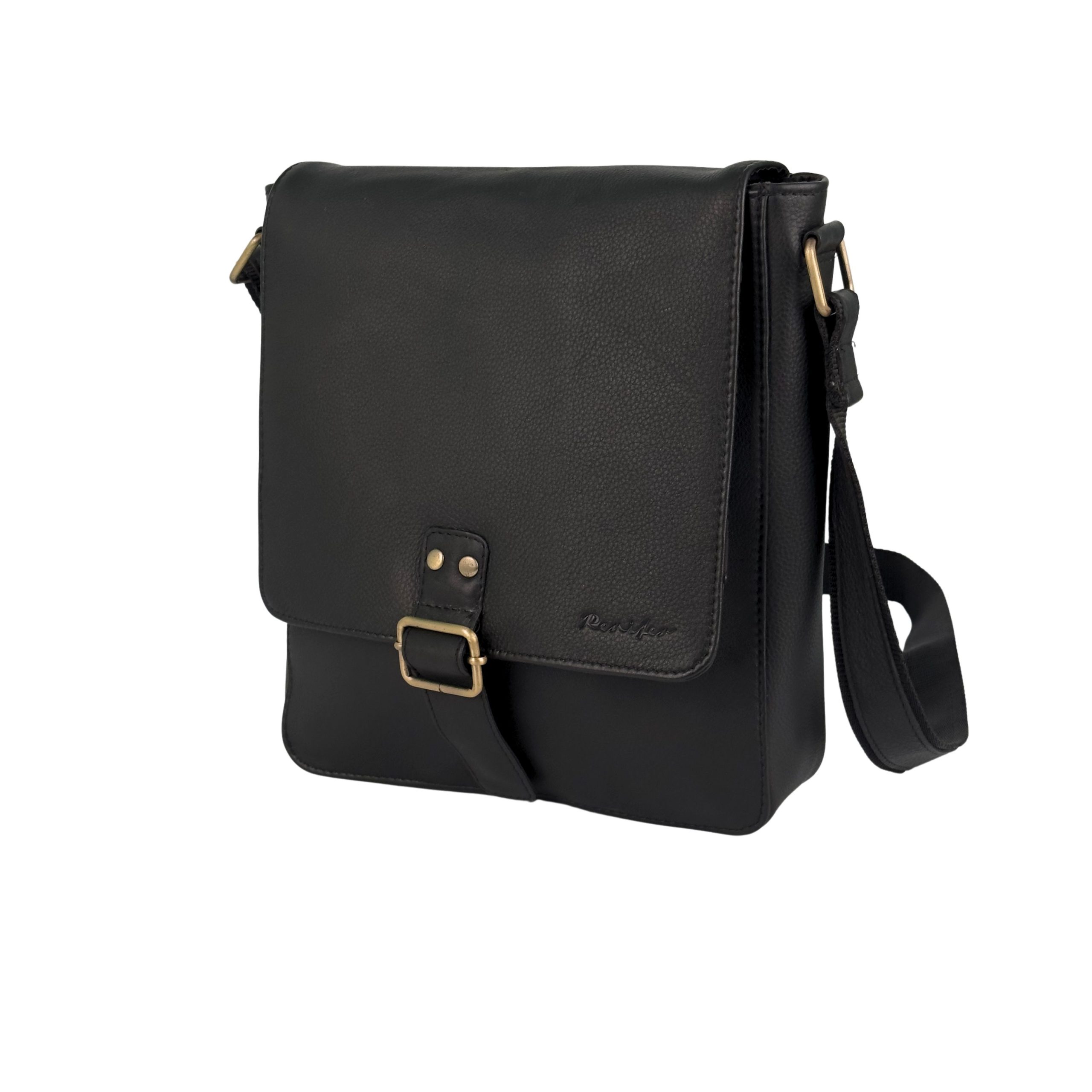 Torba męska średnia listonoszka czarna - obrazek 4