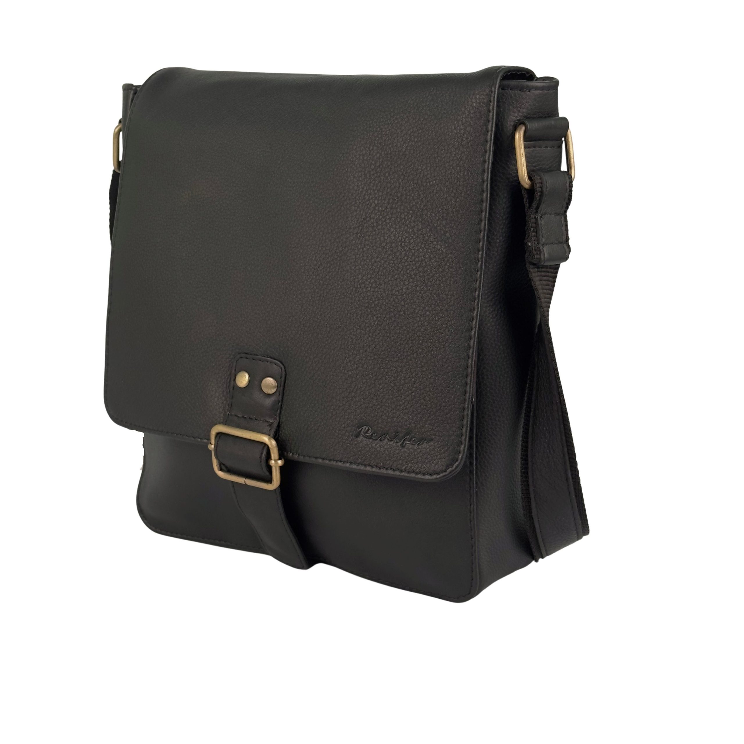 Torba męska średnia listonoszka czarna - obrazek 7