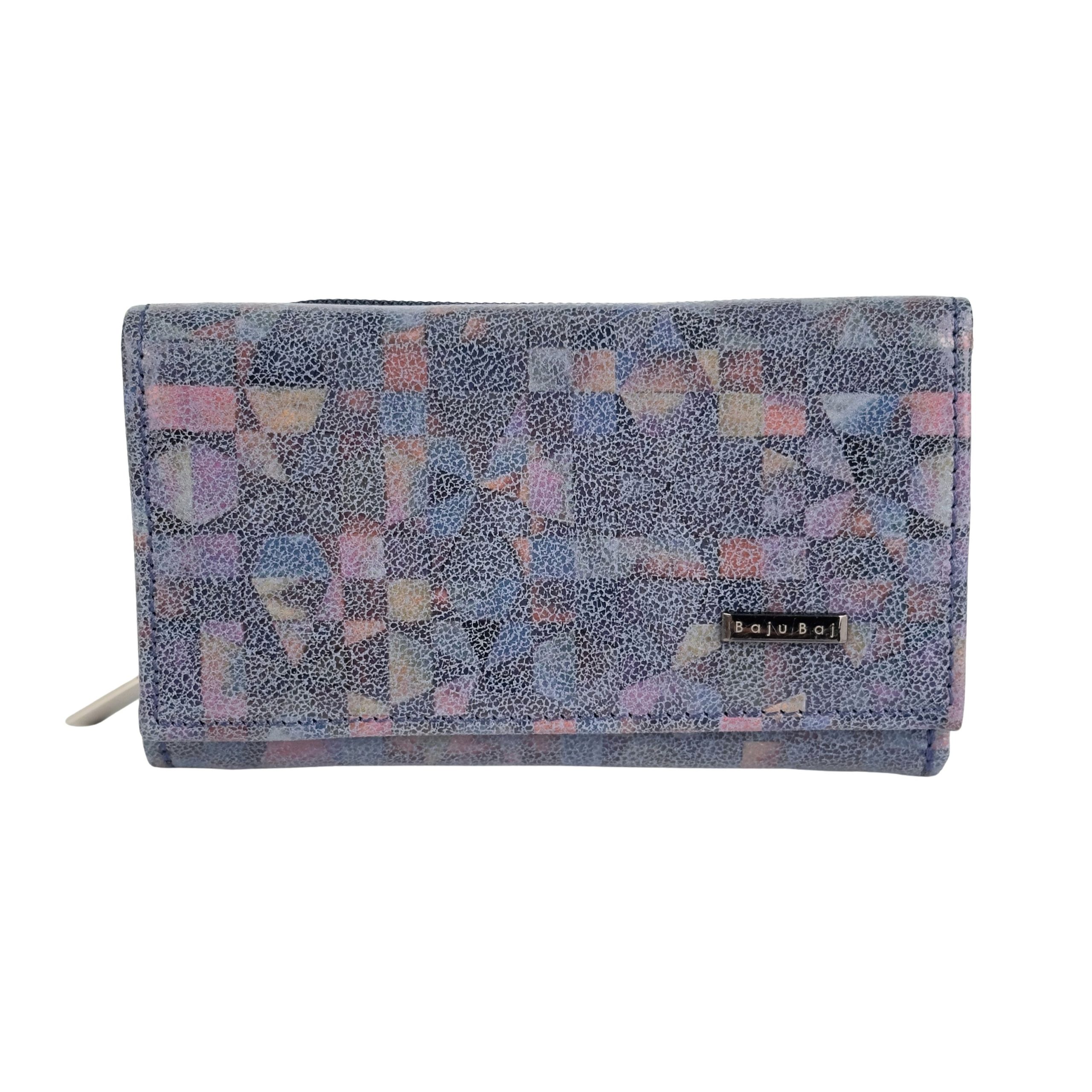 Portfel damski niebieski geometryczne wzory - obrazek 3